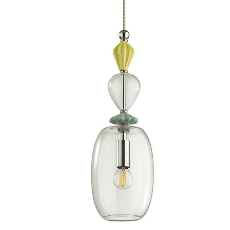 Подвесной светильник Iris Glas hanging lamp candy B chrome Прозрачное Стекло Прозрачный желтый Голубой Хром Прозрачный зеленый в Краснодаре | Loft Concept 