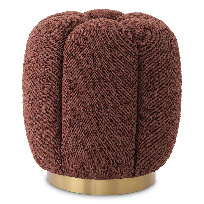 Пуф Eichholtz Stool Orchanic Boucle Rouge Бургундский красный Латунь в Краснодаре | Loft Concept 