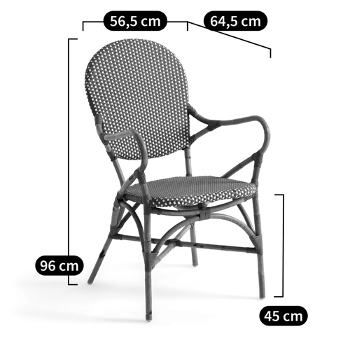 Кресло плетеное из ротанга Ronald Black White Rattan Chair в Краснодаре