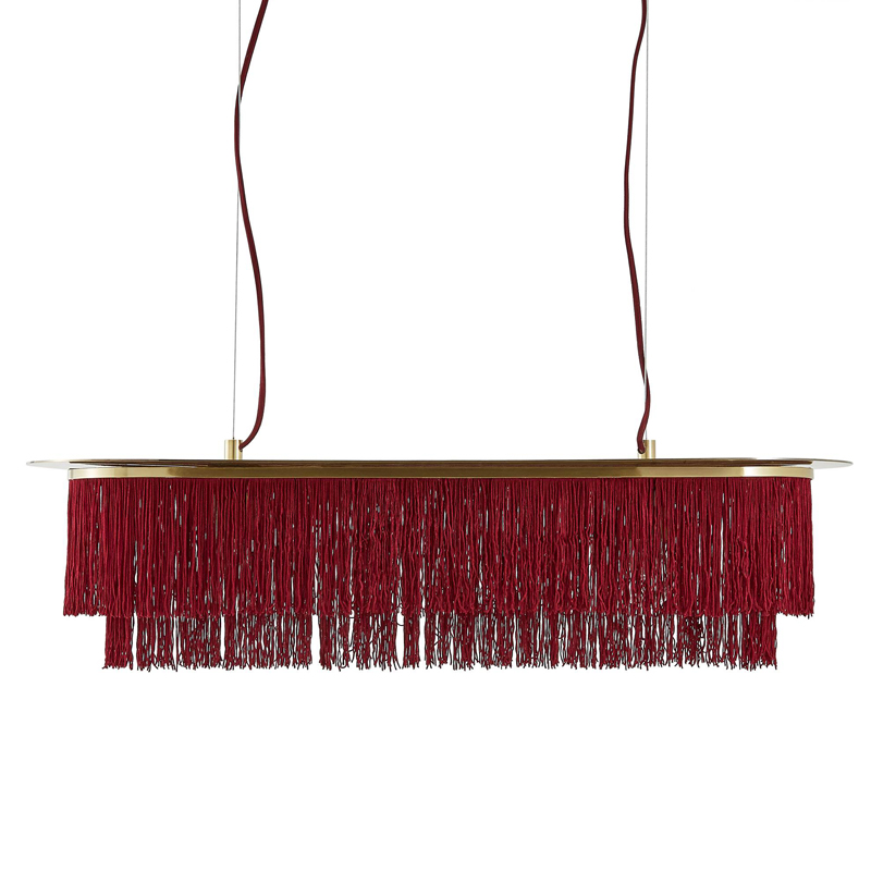 Люстра Houtique Linear Chandelier Burgundy Бургундский красный Латунь в Краснодаре | Loft Concept 