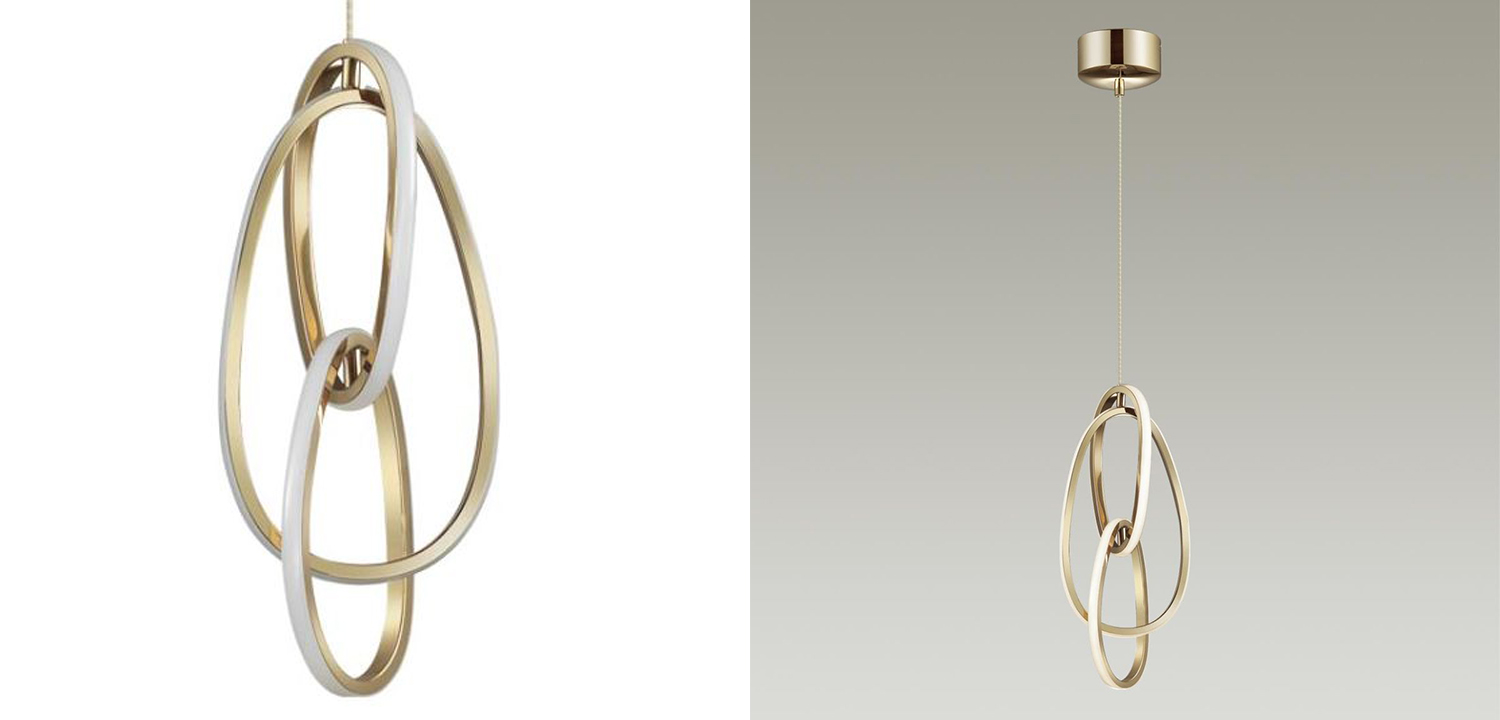 Подвесной светильник 3 Chain Link Gold 42 - фото