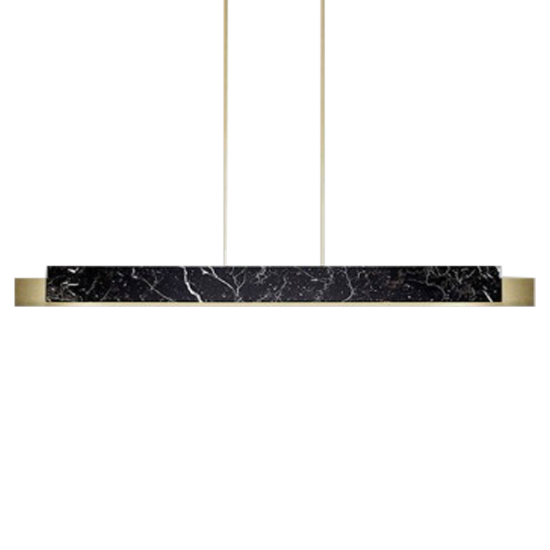 Люстра Leonce Marble Linear Chandelier Brass Черный Мрамор Nero Латунь в Краснодаре | Loft Concept 