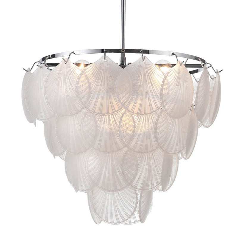 Люстра Glass Shells Suspension Chandelier Белый Хром в Краснодаре | Loft Concept 