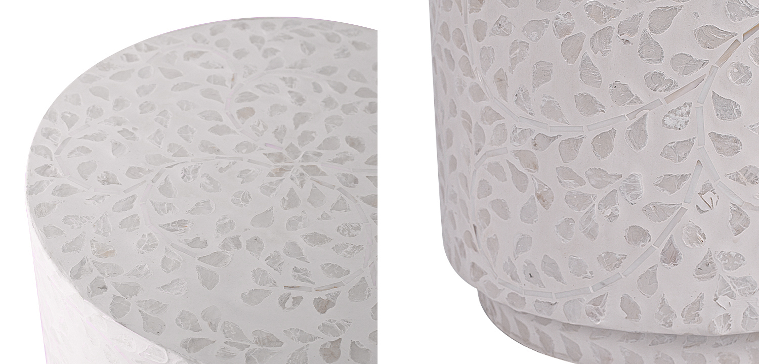 Приставной стол Bone Inlay Pearl Side Table - фото