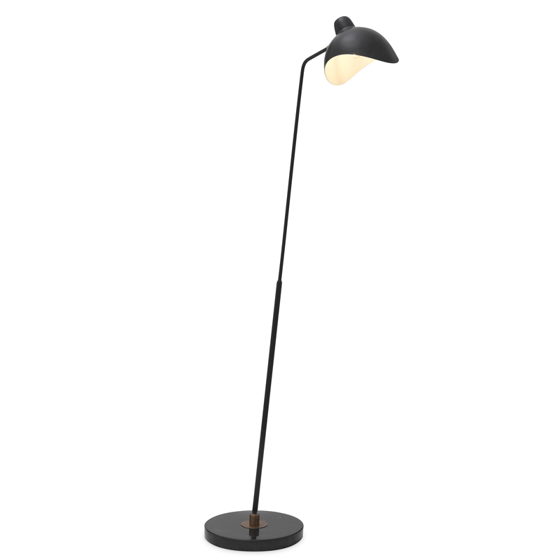 Торшер Eichholtz Floor Lamp Asta Черный Черный Мрамор Nero Латунь Античная полированная в Краснодаре | Loft Concept 