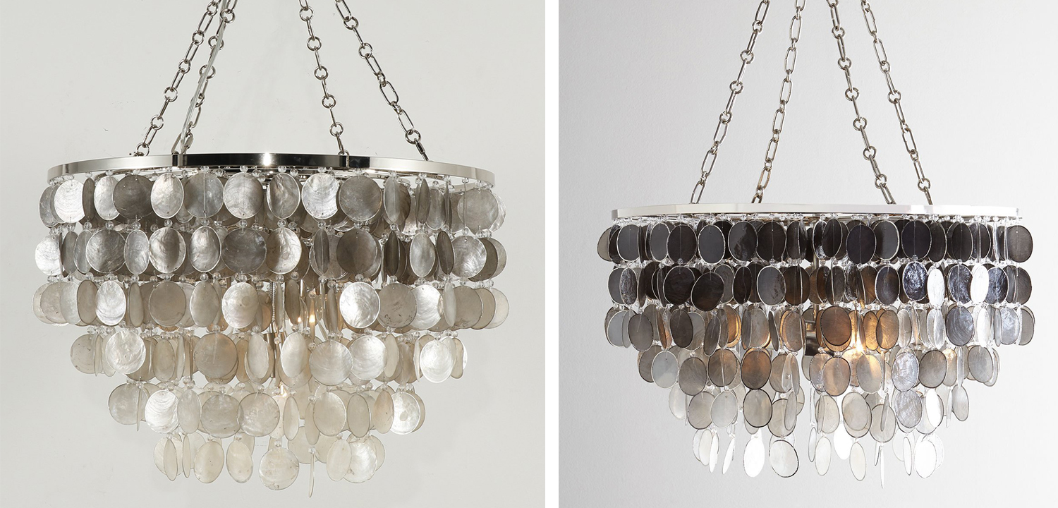 Люстра из ракушек SHELL Chandelier grey 61 - фото