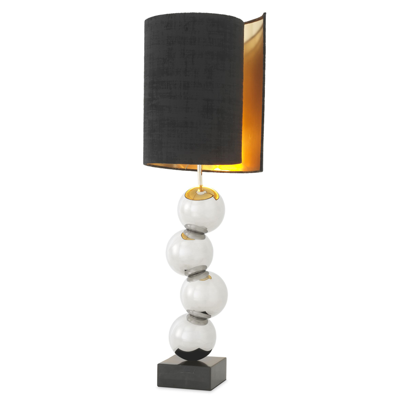 Настольная лампа Eichholtz Table Lamp Aerion Nickel Черный Никель Черный Мрамор Nero в Краснодаре | Loft Concept 