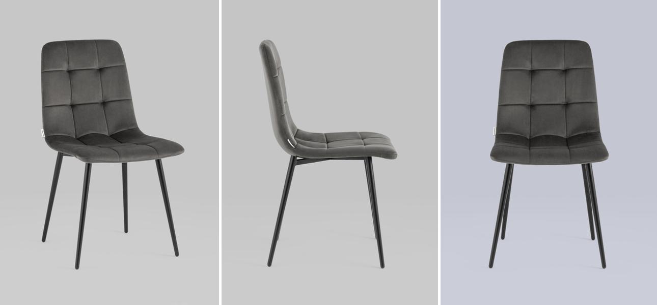 Стул NANCY Chair Темно-Серый Велюр - фото