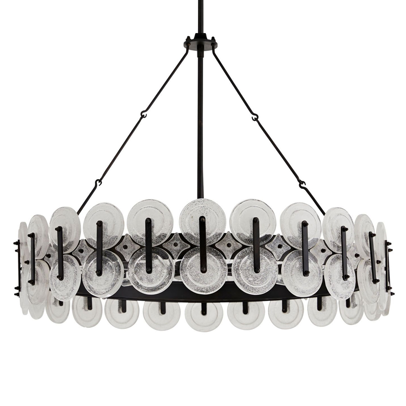 Люстра Arteriors RONDELLE CHANDELIER Черный Прозрачный в Краснодаре | Loft Concept 