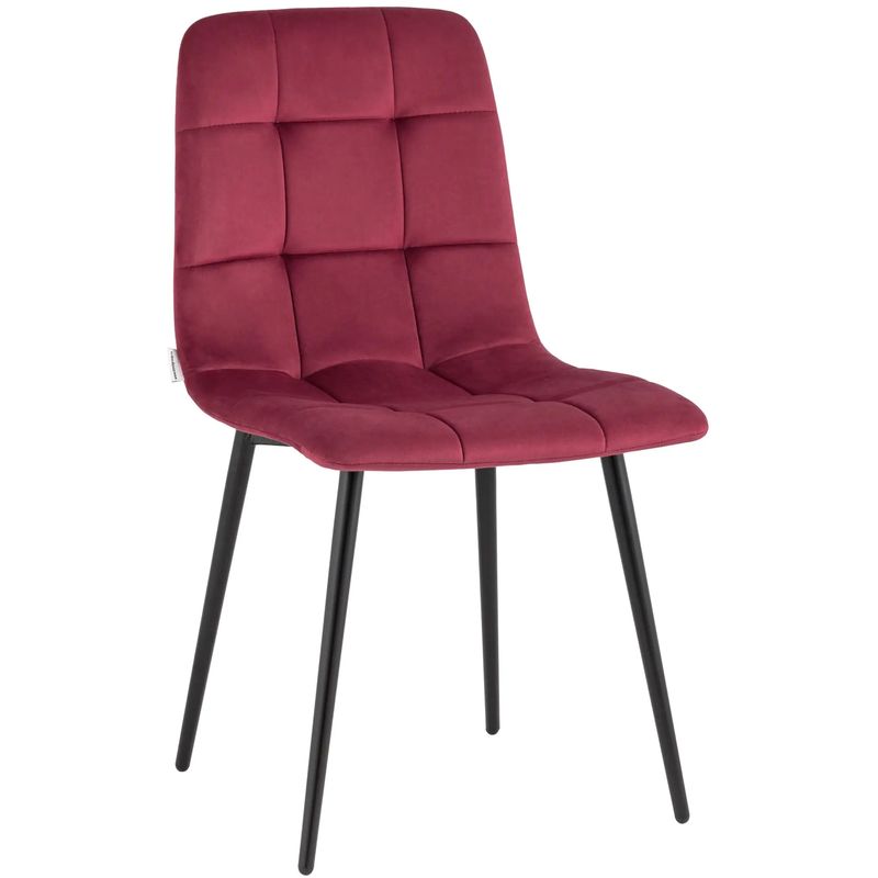 Стул NANCY Chair Малиновый Велюр Малиновый (Crimson) Черный в Краснодаре | Loft Concept 