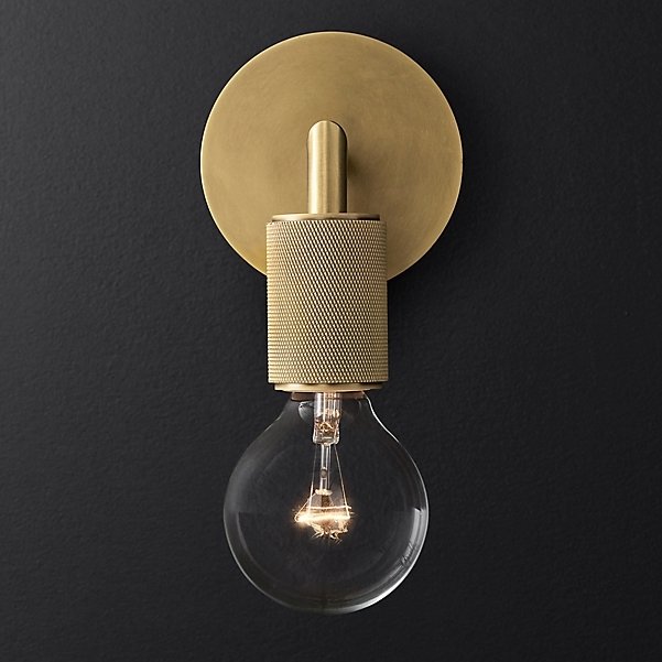 Бра RH Utilitaire Single Sconce Brass Латунь в Краснодаре | Loft Concept 