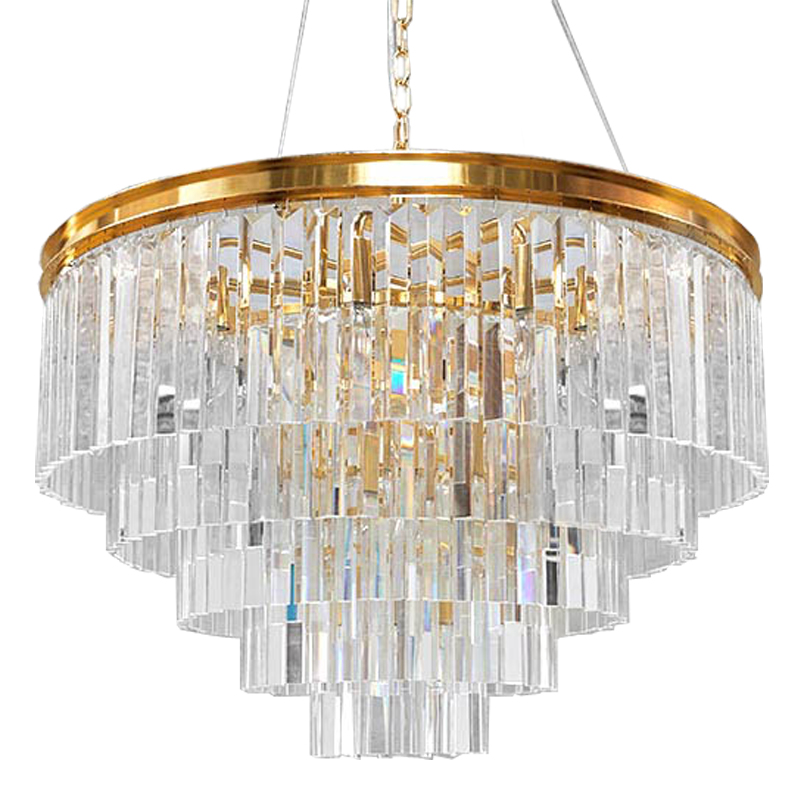 Люстра RH Odeon Chandelier Five Gold 80 Прозрачное Стекло Золотой в Краснодаре | Loft Concept 