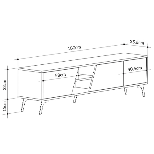 ТВ-тумба с 3-мя дверцами и полками Grey Albe TV Stand в Краснодаре