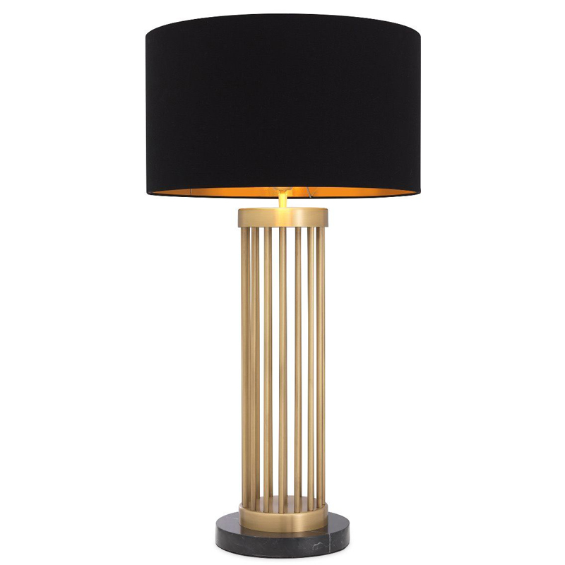 Настольная лампа Eichholtz Table Lamp Condo Черный Латунь Античная полированная Черный Мрамор Nero в Краснодаре | Loft Concept 