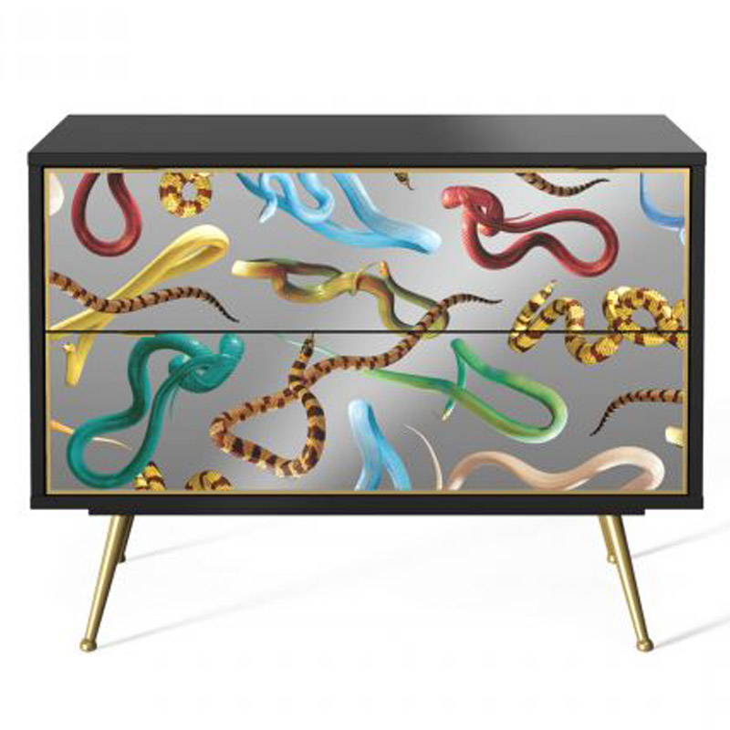 Комод Seletti Chest of Two Drawers Snakes Мульти Черный Золотой Шампань в Краснодаре | Loft Concept 