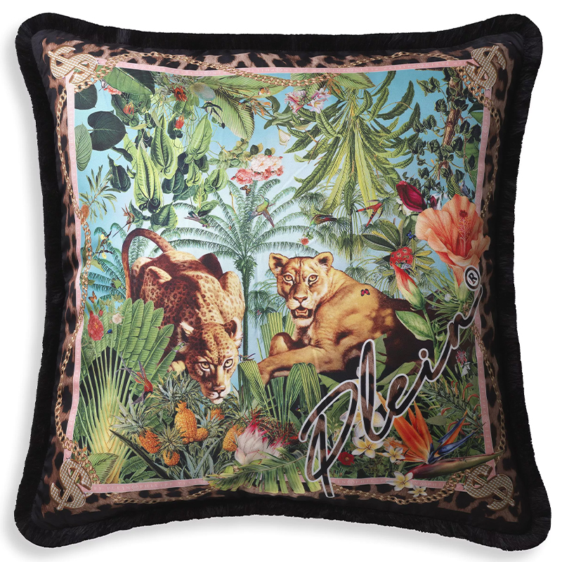 Подушка Philipp Plein Cushion Silk Exotic 70 x 70 Мульти в Краснодаре | Loft Concept 