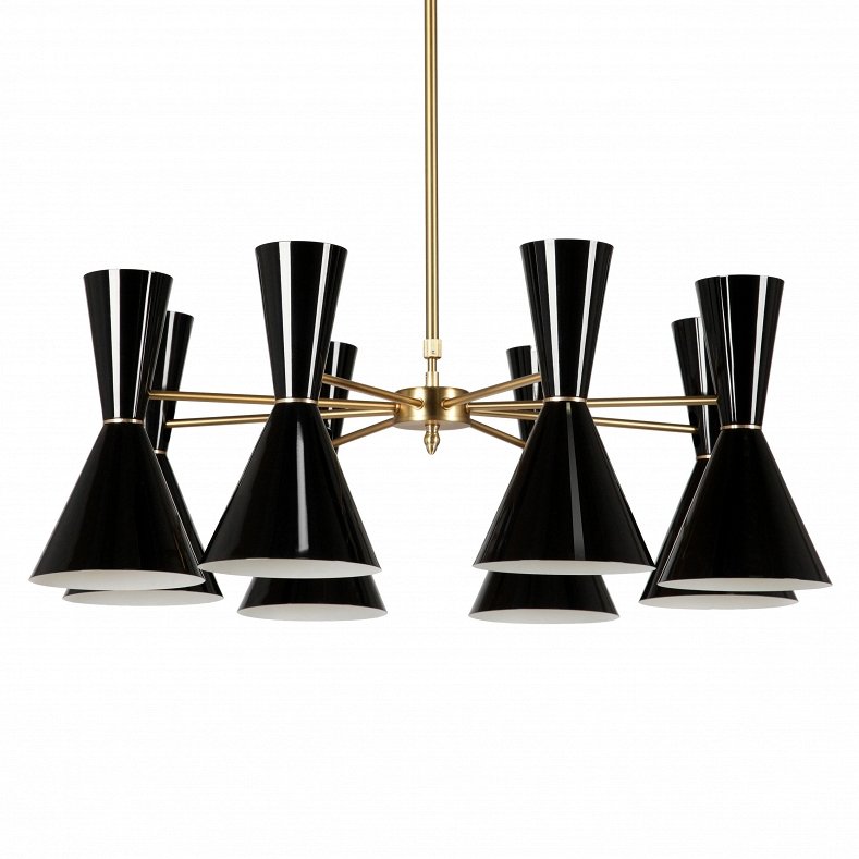 Люстра CAIRO Chandelier 8 Arm black Черный Латунь в Краснодаре | Loft Concept 