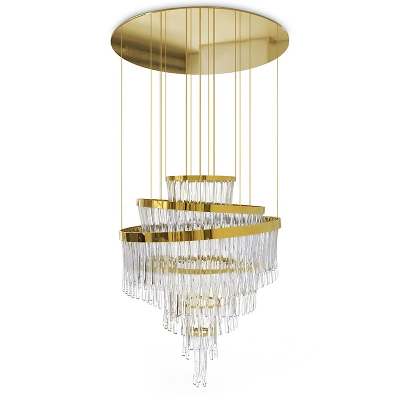 Люстра Luxxu Babel Chandelier Глянцевое золото Прозрачное Стекло в Краснодаре | Loft Concept 