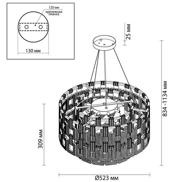 Люстра Ribbed Elements Pendant Round 52 в Краснодаре