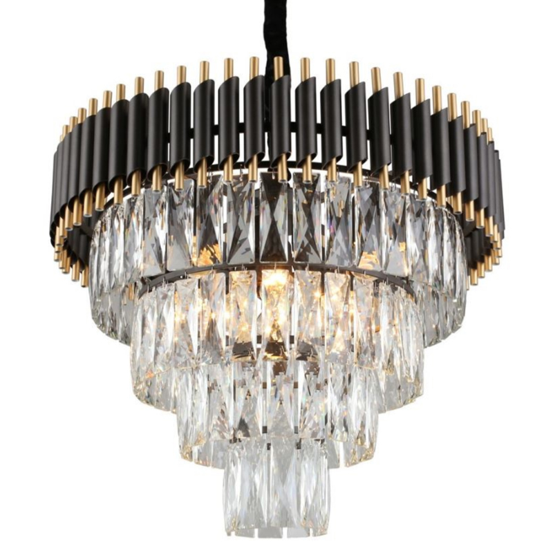 Empire Black Chandelier Crystal D 54 Черный Прозрачное Стекло Золотой в Краснодаре | Loft Concept 