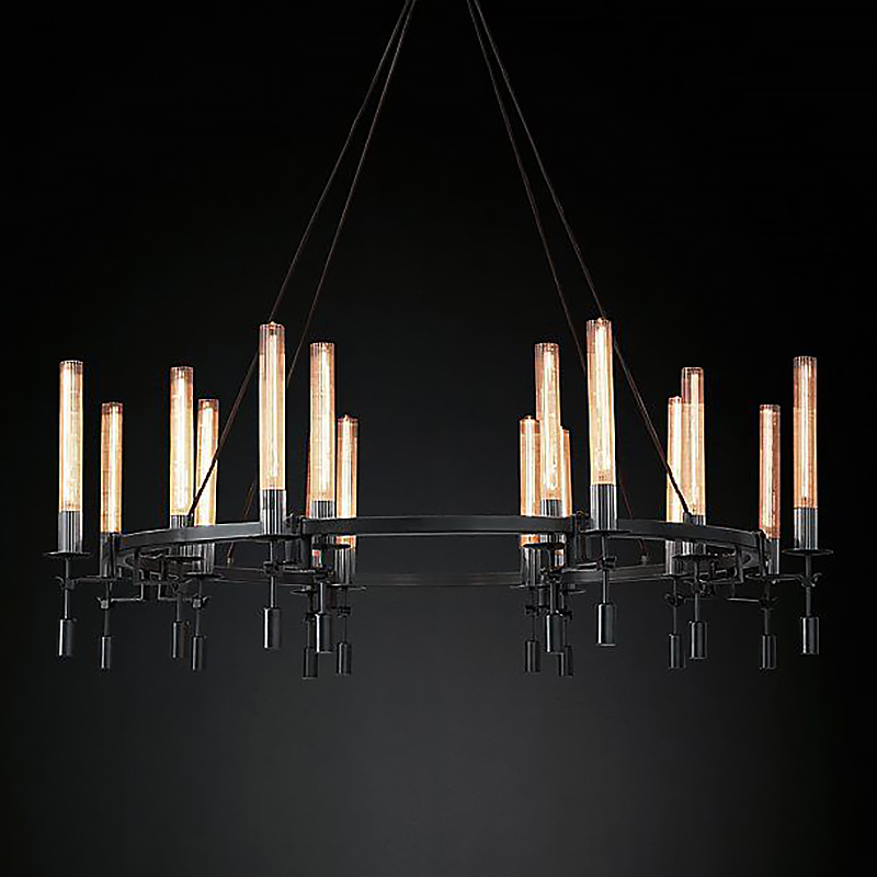 Люстра Restoration Hardware Fontanelle Chandelier black Черный Прозрачный в Краснодаре | Loft Concept 