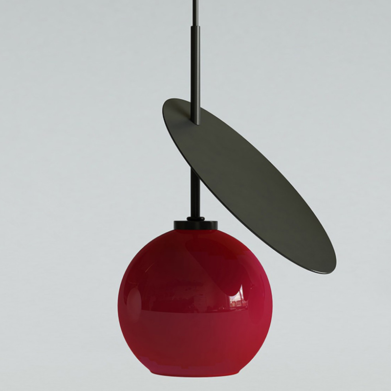 Подвесной светильник Cherry Pendant One Red Черный Красный в Краснодаре | Loft Concept 