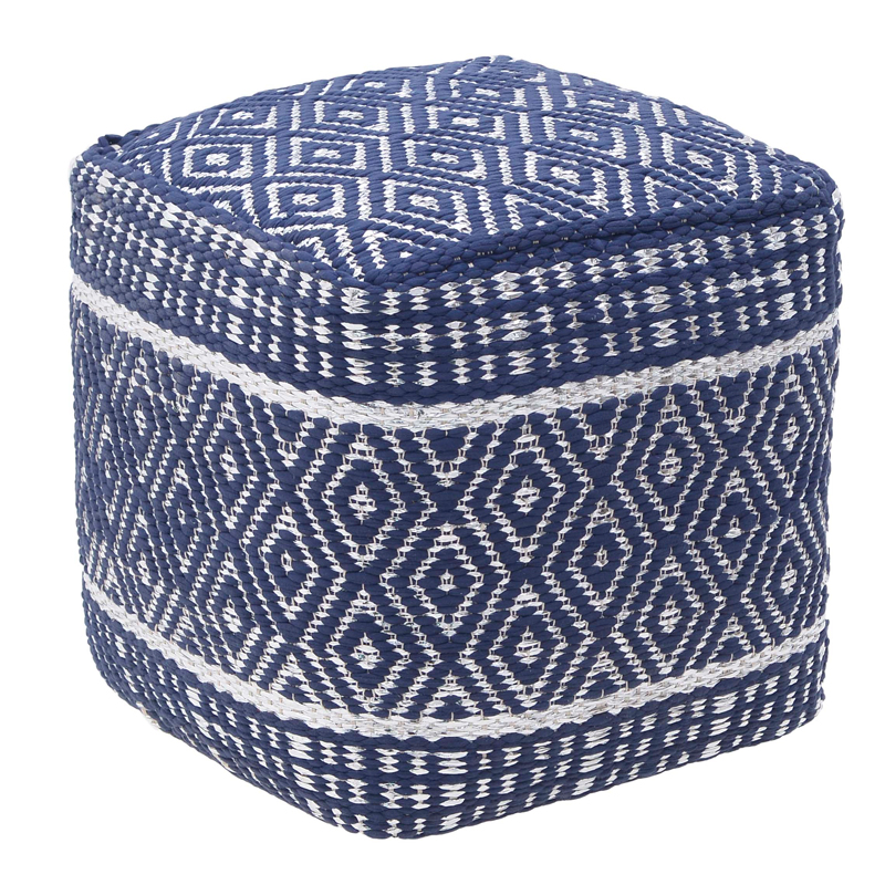 Пуф Rhombuses Kelim Ornament Pouf Синий Белый в Краснодаре | Loft Concept 