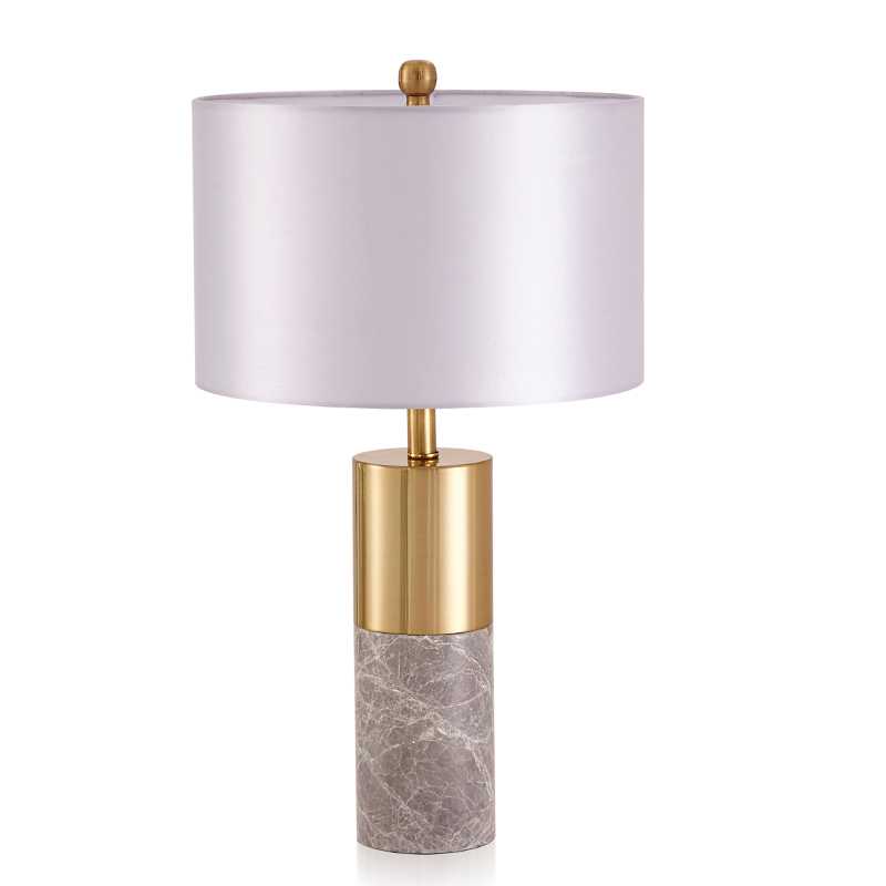 Настольная лампа ZOEY TABLE LAMP Gray base White shade Золотой Белый Серый в Краснодаре | Loft Concept 