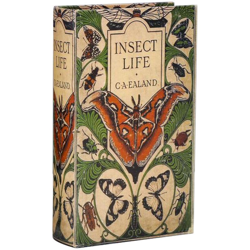 Шкатулка-книга с сейфом Insect Life Book Box Зеленый Бежевый Мульти в Краснодаре | Loft Concept 