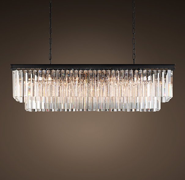 Люстра RH 1920s Odeon Clear Glass Fringe Blackiron 125 Черный в Краснодаре | Loft Concept 