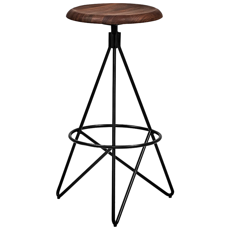 Барный стул Star Loft Stool Черный Коричневый в Краснодаре | Loft Concept 