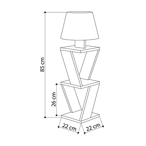 Торшер бежевый с каркасом с 2-мя полками и тканевым абажуром KOZENA SIDE FLOOR LAMP  в Краснодаре