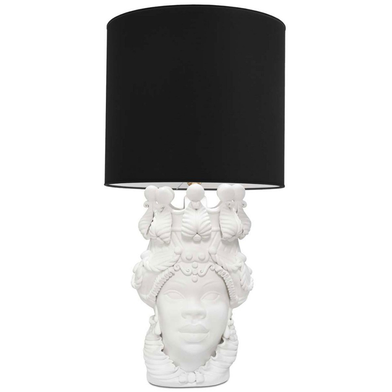 Настольная лампа Table Lamp Moro Lady Big Lipstick Black Белый Черный в Краснодаре | Loft Concept 