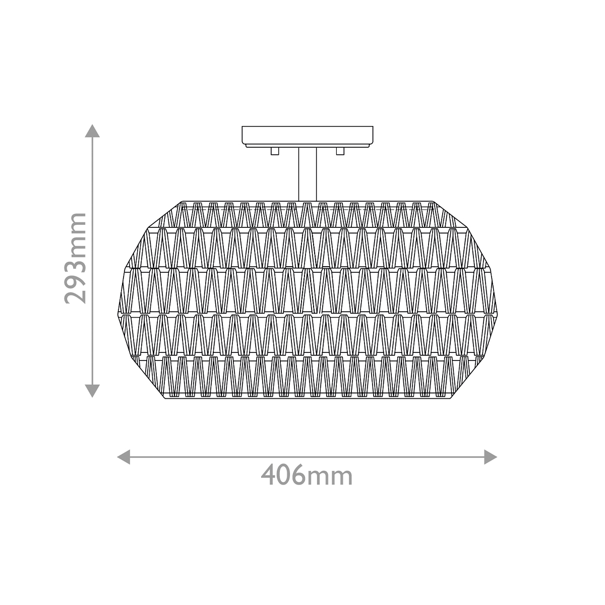 Потолочный светильник с плафоном из плетеного джута и черным каркасом Quoizel в Краснодаре