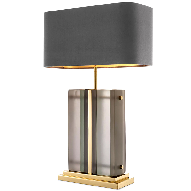 Настольная лампа Eichholtz Table Lamp Solana Brass Стекло Смок Латунь Серый в Краснодаре | Loft Concept 