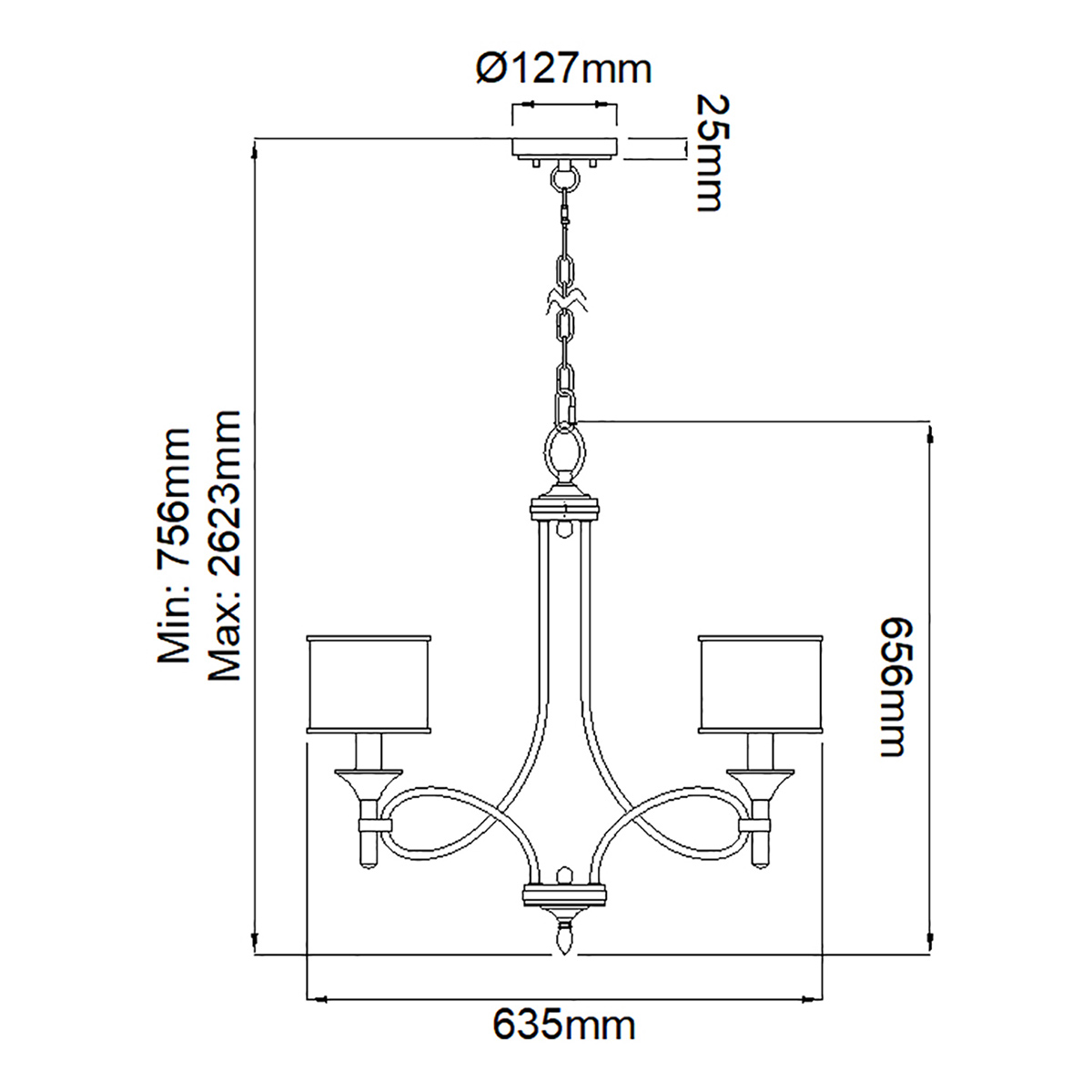 Люстра с белыми тканевыми абажурами в прозрачных стеклянных цилиндрах Kichler в Краснодаре