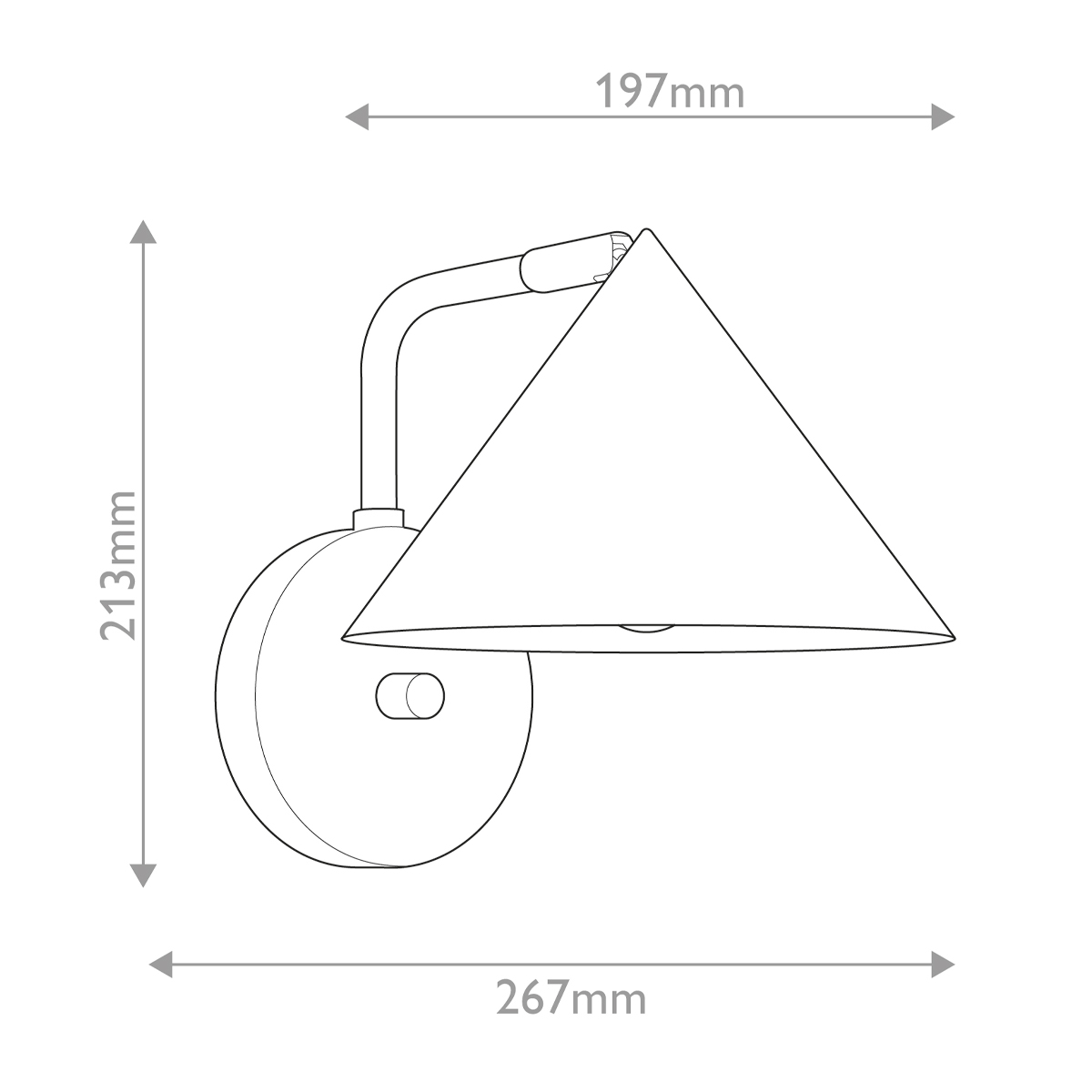 Бра с широким конусным плафоном с золотистой внутренней стороной Alora Mood в Краснодаре