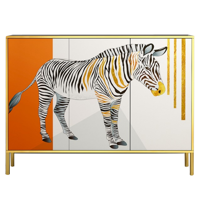 Комод Зебра Chest of drawers Zebra ivory ( слоновая кость ) Оранжевый Латунь в Краснодаре | Loft Concept 