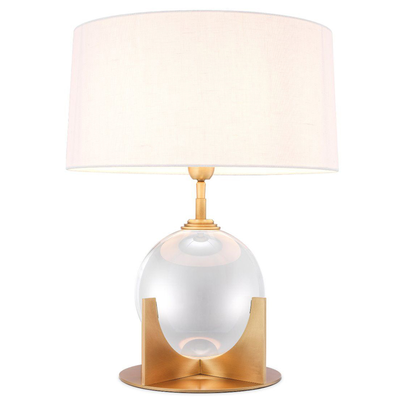 Настольная лампа Eichholtz Table Lamp Fontelina Латунь Античная полированная Прозрачный Белый в Краснодаре | Loft Concept 