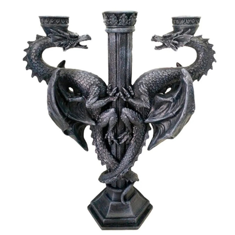 Подсвечник Two Dragons Candlestick Черный в Краснодаре | Loft Concept 