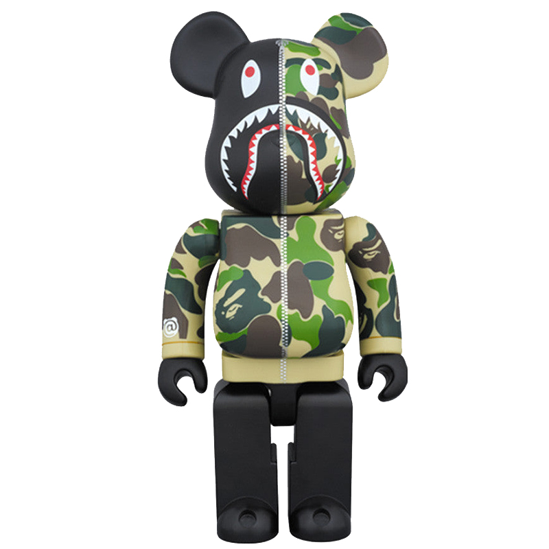 Статуэтка Bearbrick Camo Shark Зеленый Черный в Краснодаре | Loft Concept 