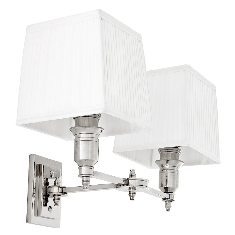 Бра Wall Lamp Lexington Double Nickel+White Никель Белый в Краснодаре | Loft Concept 