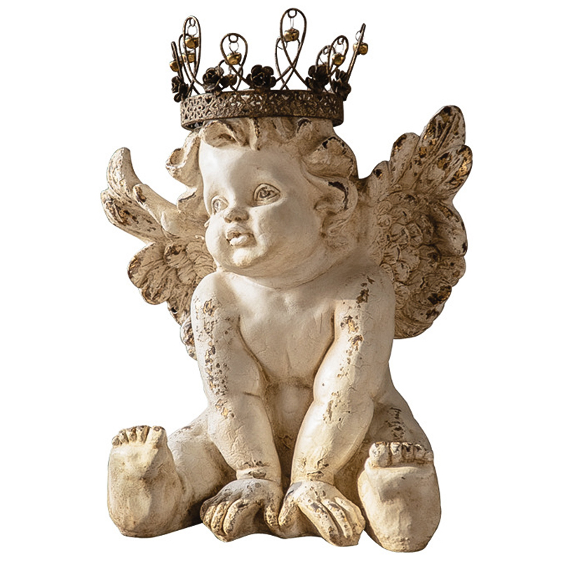 Статуэтка Angel Crown Provence Statuette Бежевый Коричневый винтаж в Краснодаре | Loft Concept 