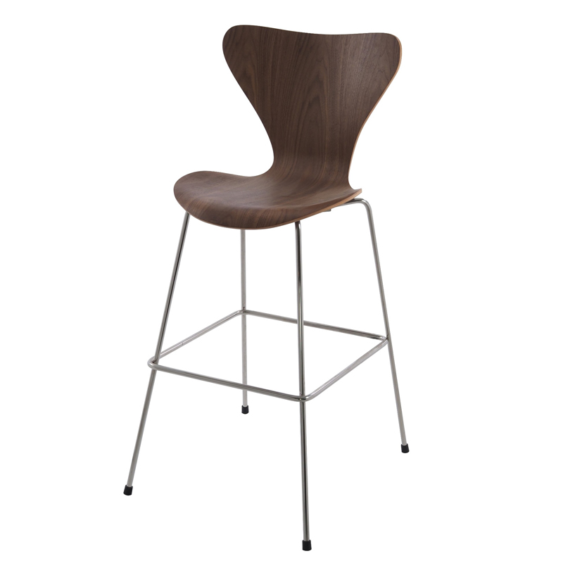 Барный стул Series 7 Bar Stool Орех Нержавеющая сталь в Краснодаре | Loft Concept 