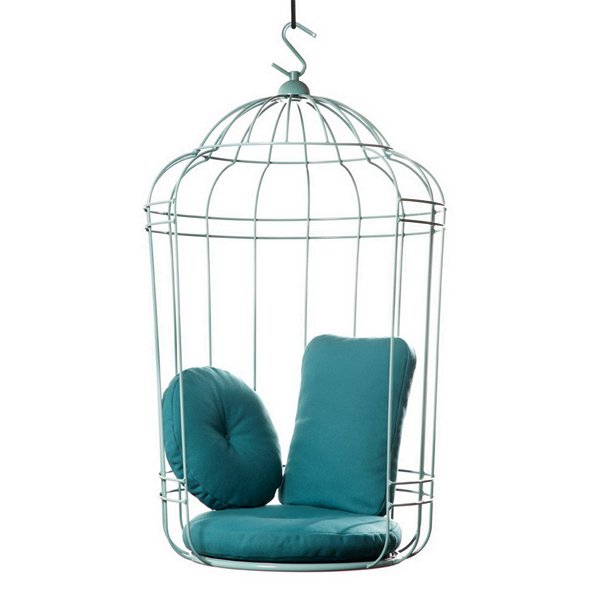 Подвесное кресло "клетка" Swing chair Cage Тёмный циан Дымчатая Роза Серый Терракотовый Желтый в Краснодаре | Loft Concept 