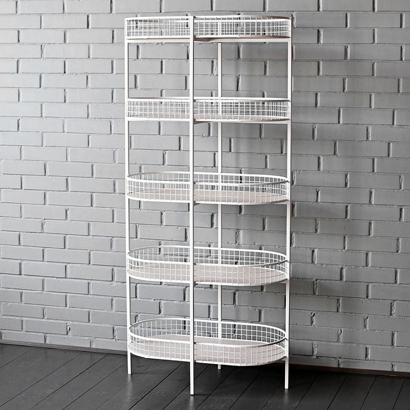 Стеллаж Roan Industrial Metal Rust Rack Белый Древесина в Краснодаре | Loft Concept 