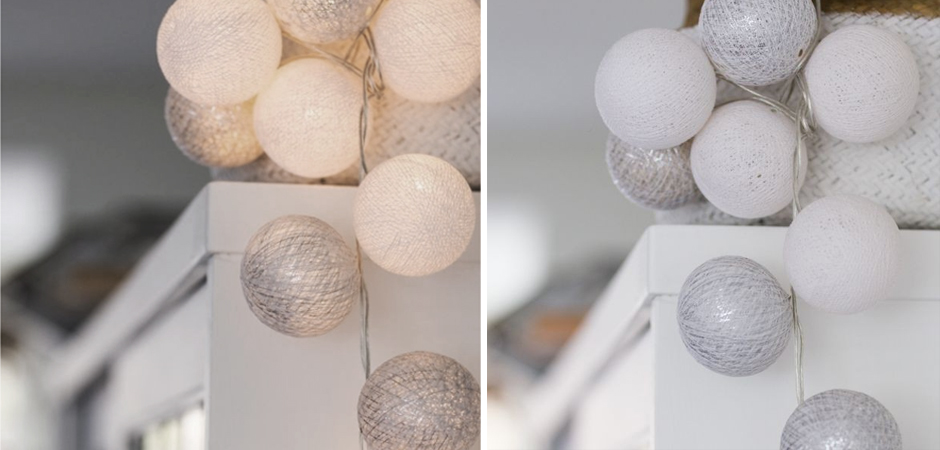 Гирлянда хлопковые фонарики Сotton Ball White-Silver - Loft-Concept в Краснодаре
