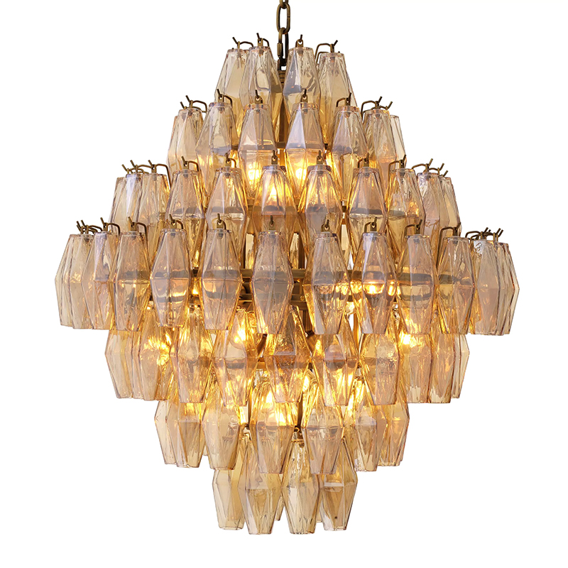 Люстра Eichholtz Chandelier Benini L Amber Янтарный Латунь в Краснодаре | Loft Concept 