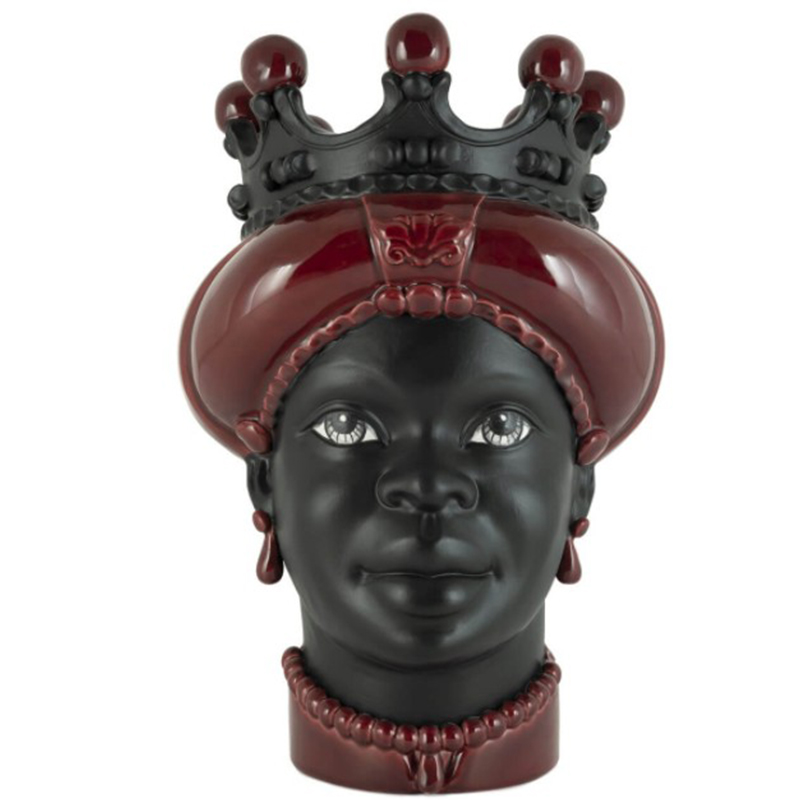 Ваза VASE MORO LADY CROWN DARK burgundy Бургундский красный Черный в Краснодаре | Loft Concept 