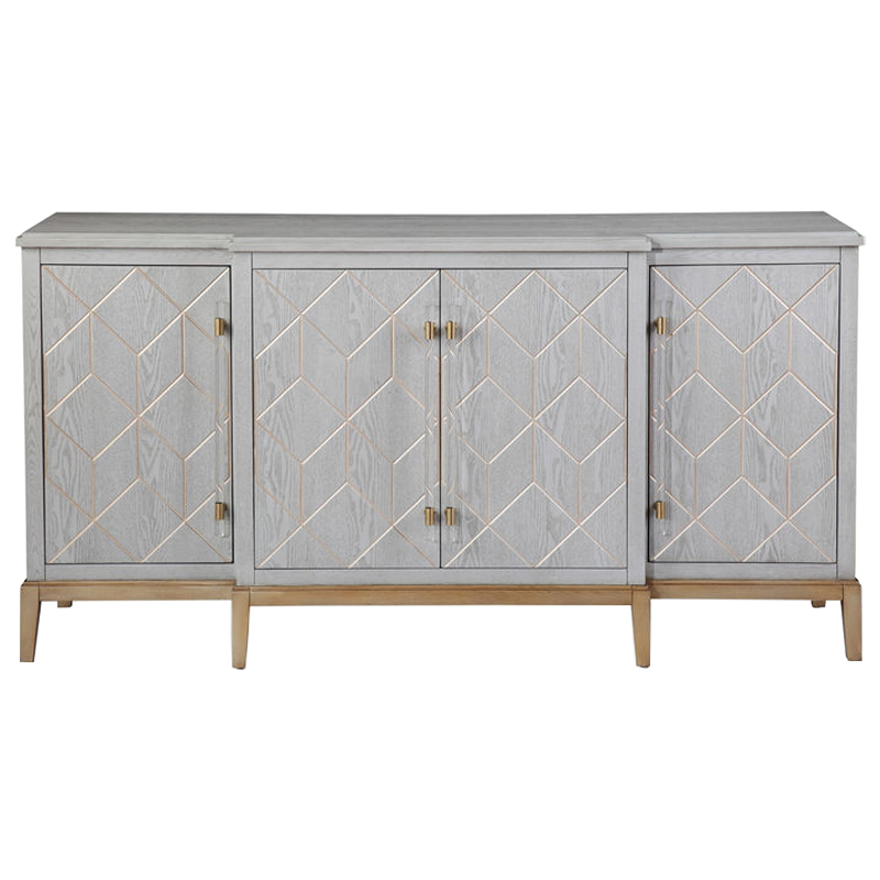 Комод Margaux Chest of Drawers Серый Латунь Прозрачный в Краснодаре | Loft Concept 